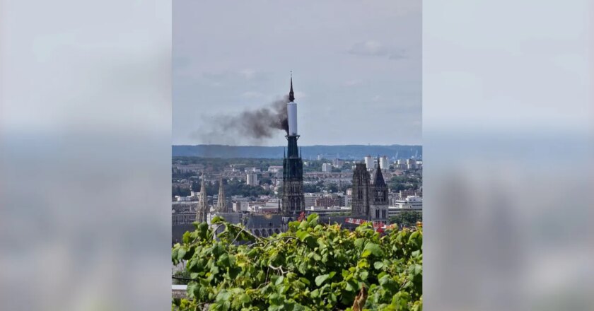 Medieval cathedral in France’s Rouen catches fire, but authorities have it under control