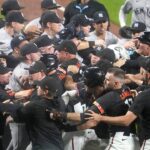 Benches clear between Yankees and Orioles after batter hit in head with 96 mph pitch