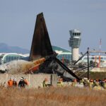 South Korea plane’s final moments captured on video before hitting concrete barrier, triggering explosion