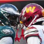 Eagles’ AJ Brown pushes Commanders’ Marshon Lattimore’s helmet off in mid-game brouhaha