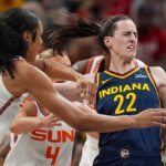 Caitlin Clark involved in heated moment in Fever-Sun game