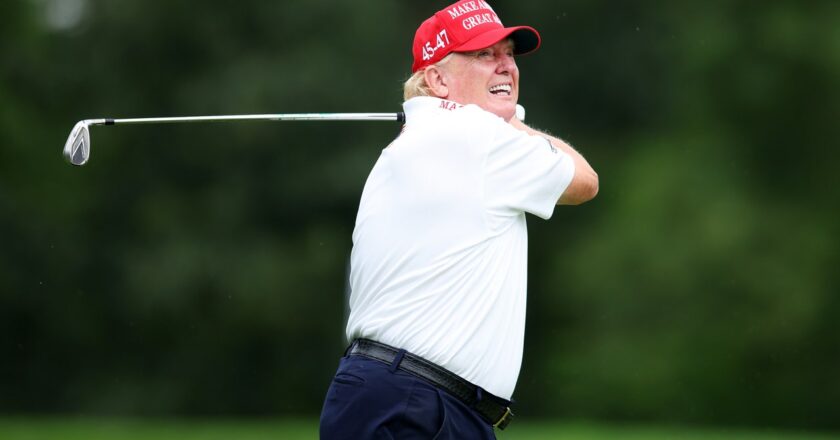 Trump mocks Biden’s golf skills while bragging about recent drive