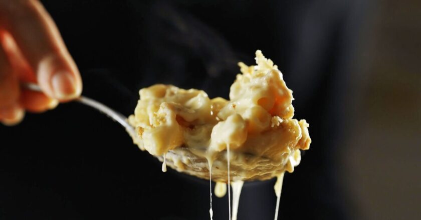 Mac and cheese is extra creamy when you use whisking method