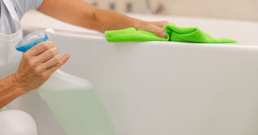 1 cheap cleaning product keeps bathroom sparkling with no scrubbing