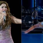 Shakira falls hard on stage during El Salvador concert performance, continues on