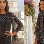 Roman’s sale polka dot dress that covers arms and ‘feels amazing on’