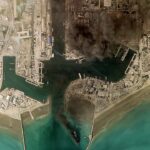 Iran naval base fires shown in satellite images after U.S.-Israeli strikes