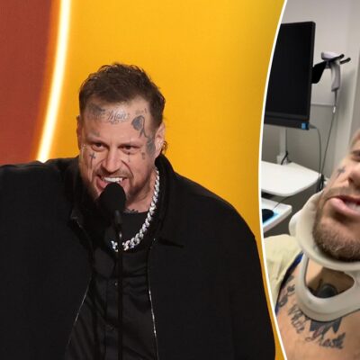 Jelly Roll attended 2026 Grammy Awards with ‘secret’ broken collarbone