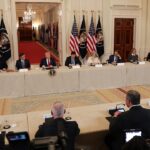 Trump holds college sports roundtable with Saban, Meyer in attendance